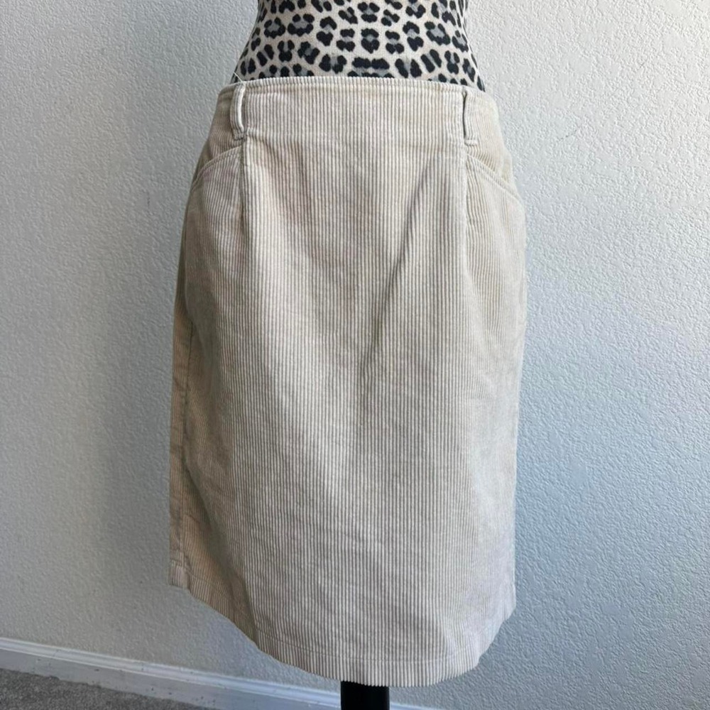 Eddie Bauer vintage cream corduroy midi skirt